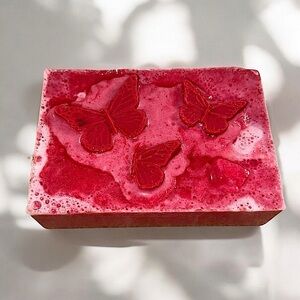 Watermelon SOAP Handmade 3x2in 6oz 3D butterfly’s shea butter & SHIMMER